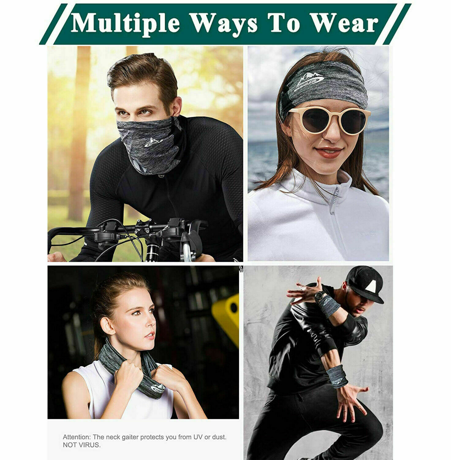 Fishing Face Mask Sun Shield Neck Gaiter Balaclava Neckerchief Bandana Headband