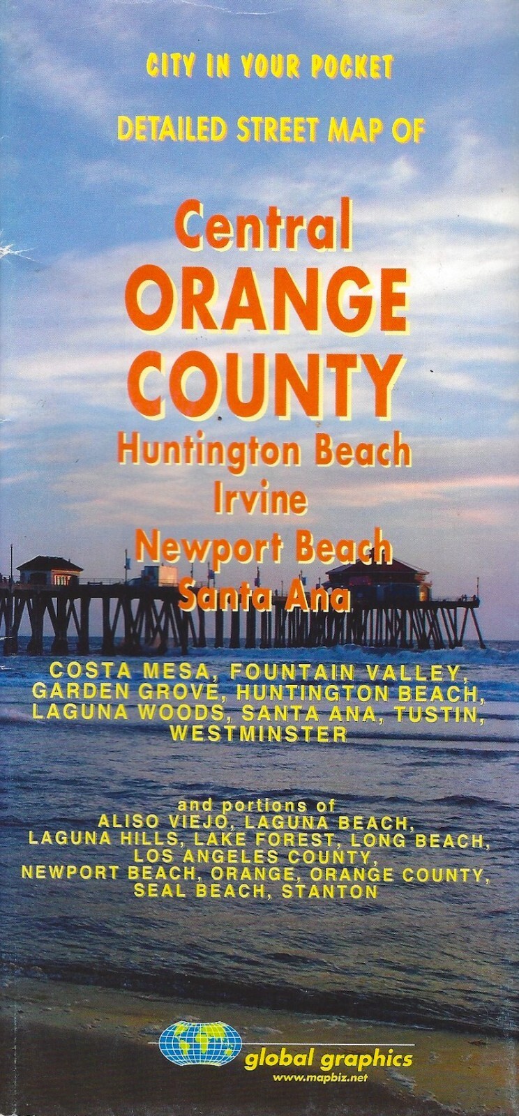Detailed Street Map of Central Orange County, California, by Global Graphic 2020