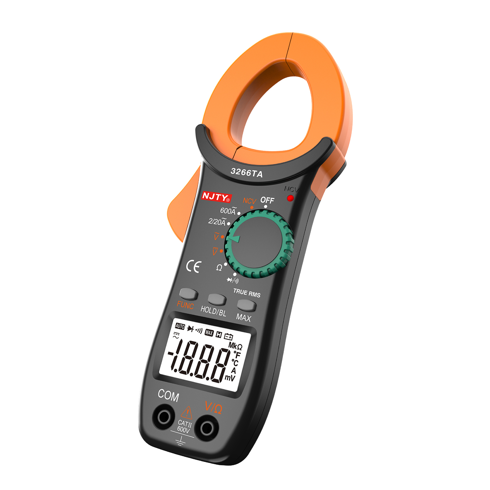 NJTY Digital Clamp Meter 2000 Counts Auto Ranging Multimeter NCV Test AC/ T9E1