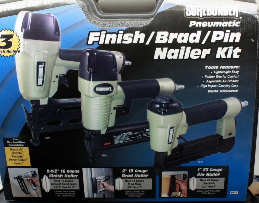 SUREBONDER 9710/9750/9755 3 Piece Pneumatic Nailer Tool Set Mod: 9813