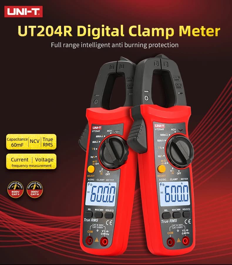 UNI-T Uni-Trend Multimeter clamp Meter UT204R, Multicolored