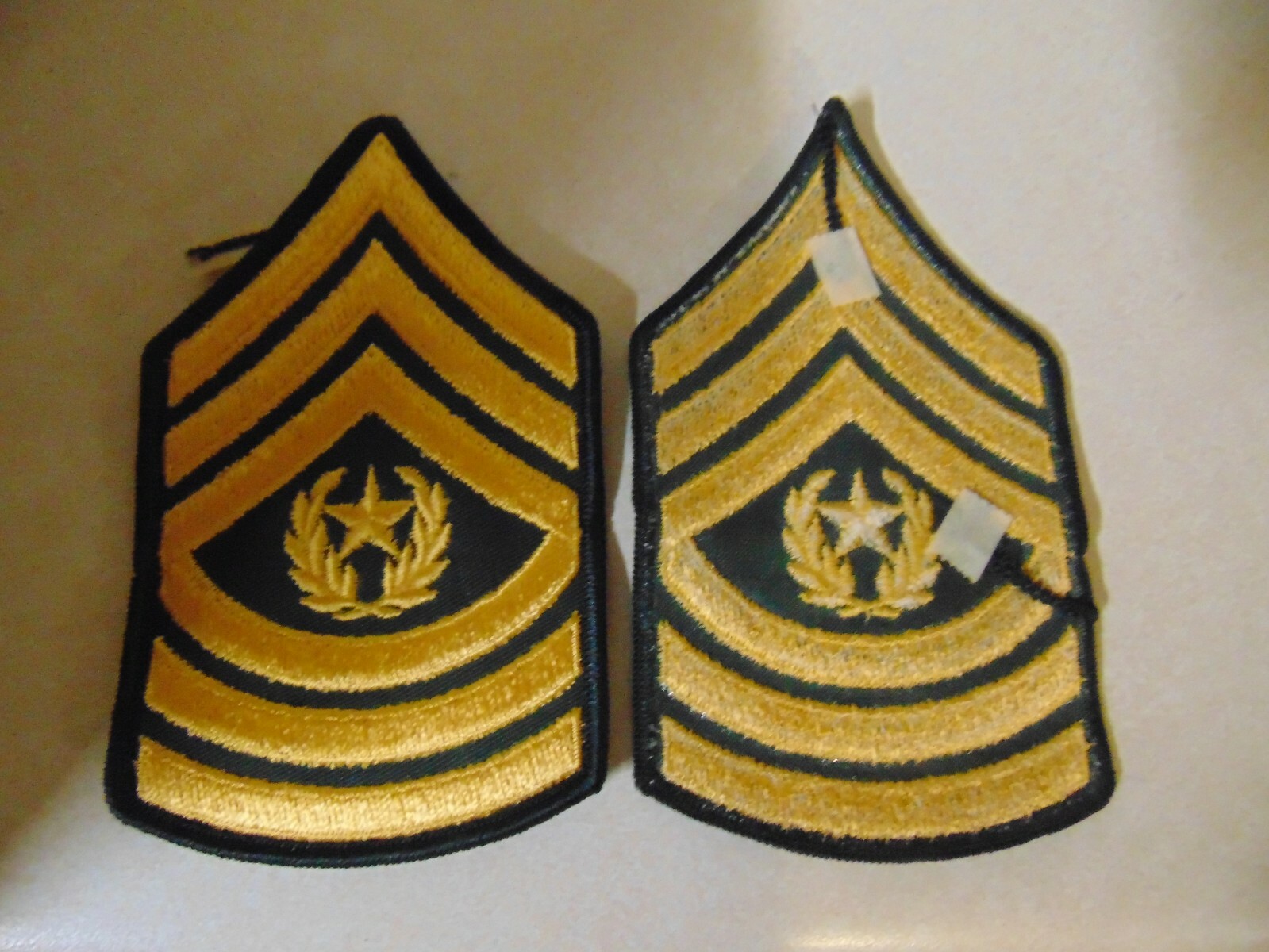 MILITARY PATCH ARMY SHOULDER RANK SET OF 2 COMMAND SERGEANT MAJOR DRESS GREENS