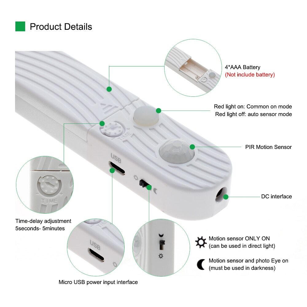 Motion Sensor LED Strip PIR Sensor LED Strip 2835 forDIY Under Bed Light Bedroom