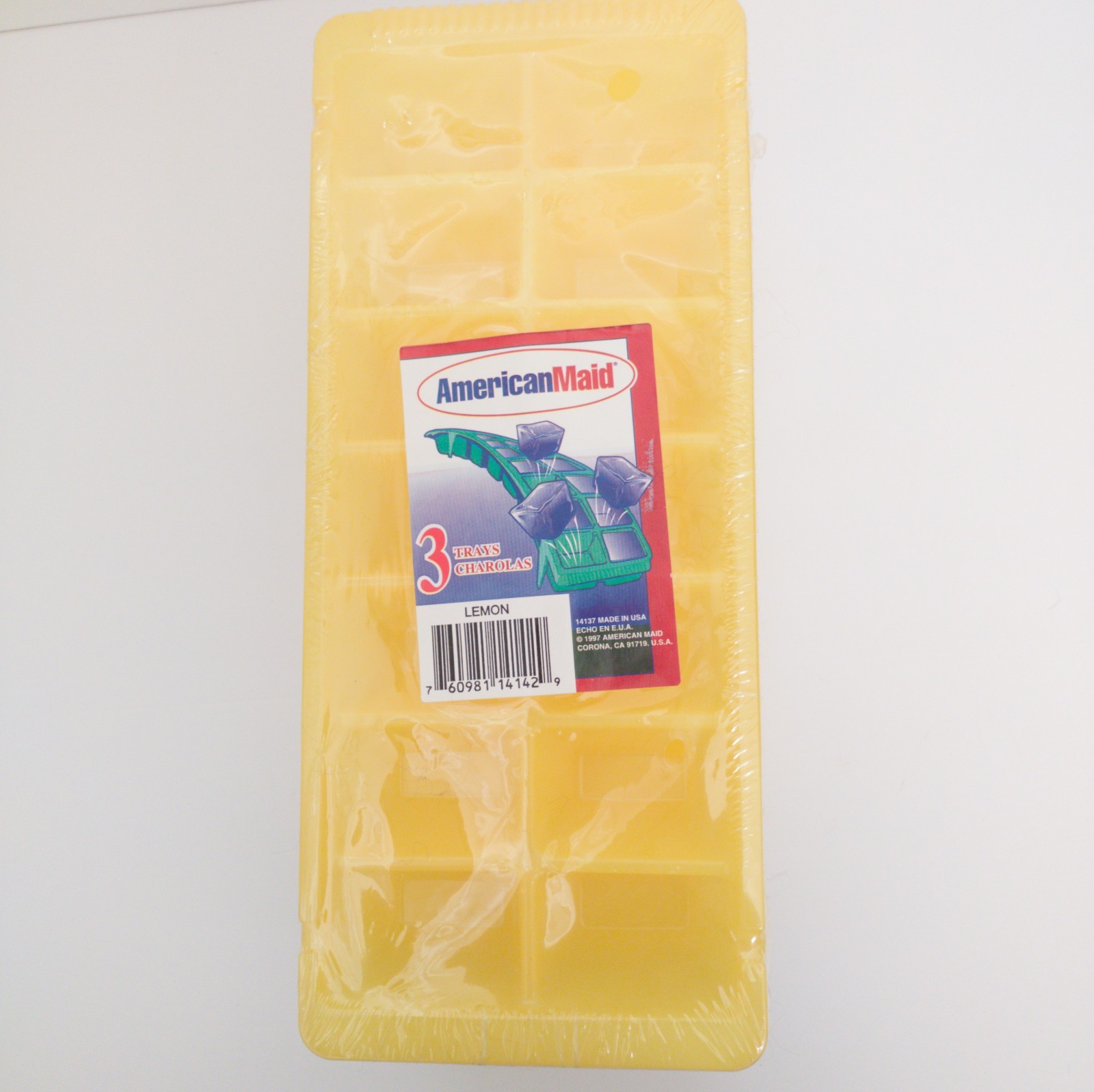 New Vintage 1997 American Maid Yellow Ice Trays Set Of 3 Sealed