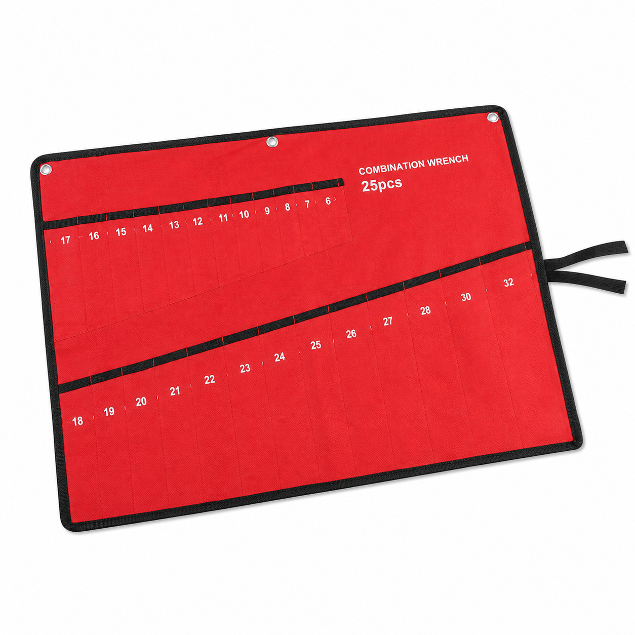 25 Pocket Canvas Wrench Tool Roll Organizer Red 67 x 49 cm