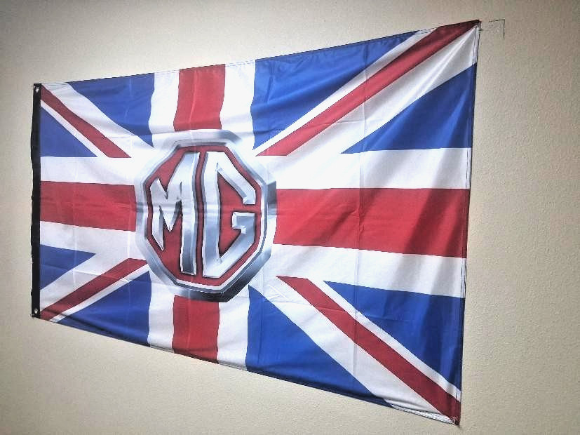 BRITISH LEYLAND MG FLAGS 3FT X 5FT MGB MIDGET TR7 TR8 MGA USA SELLER
