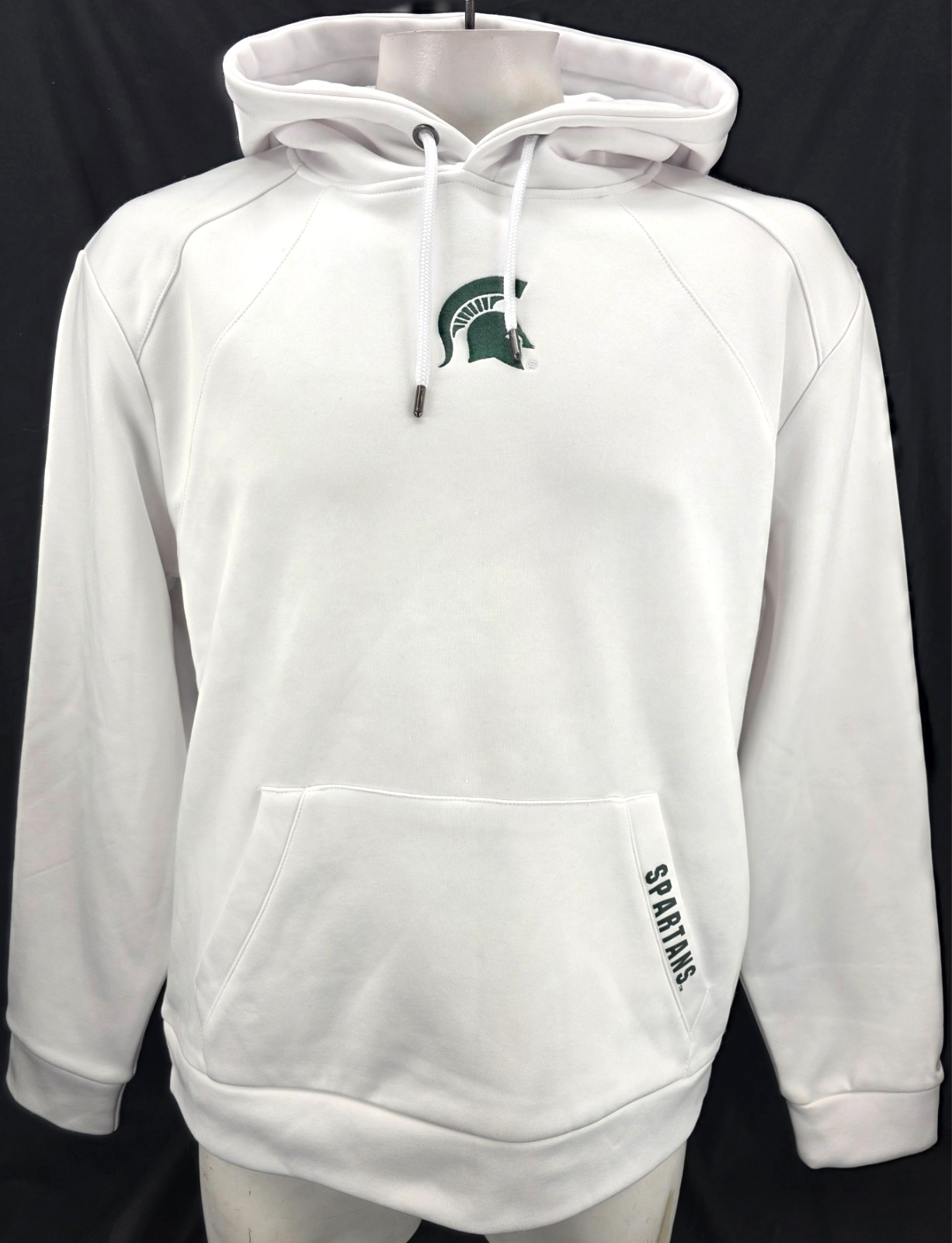 NEW Michigan State Spartans Colosseum White Hoodie Hooded Sweatshirt Men's L
