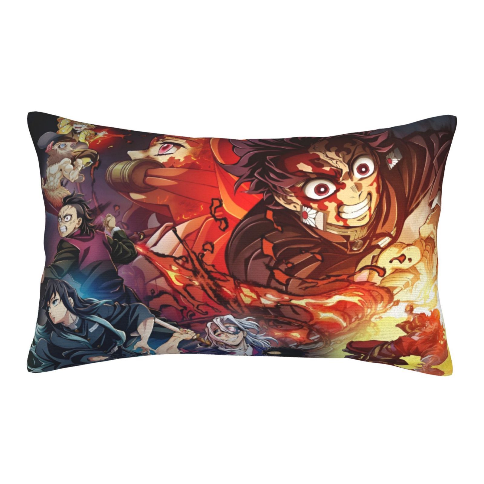 Demon Slayer Anime Kids Cartoon Pillowcase for Hair Skin Pllowi Case With Zipper