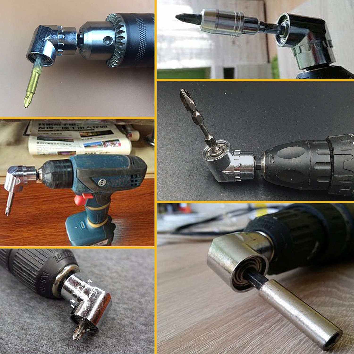 105° Angle Hex Drill Bit Extension - 1/4" Screwdriver Socket Holder Adapter