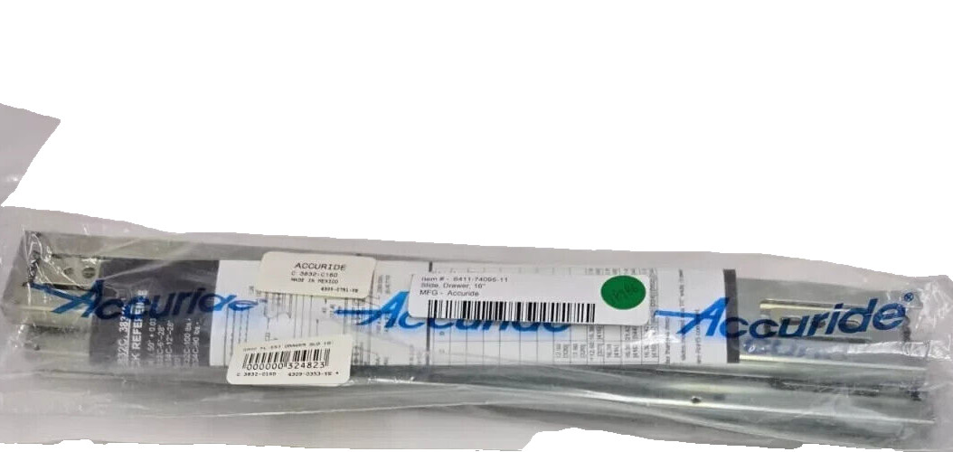 (Lot of 2) 16'' ACCURIDE C3832-C16D Heavy Duty Drawer Slide Track Rail 100-lb