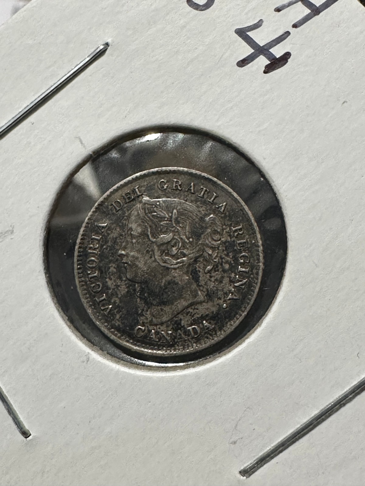 1874H CR 4 Canada 5 Cents XF-AU