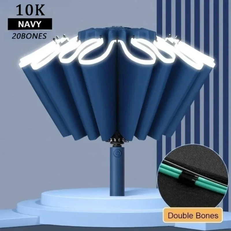 Men Women Umbrella  Fully Automatic Reverse Folding Umbrella with Windproof