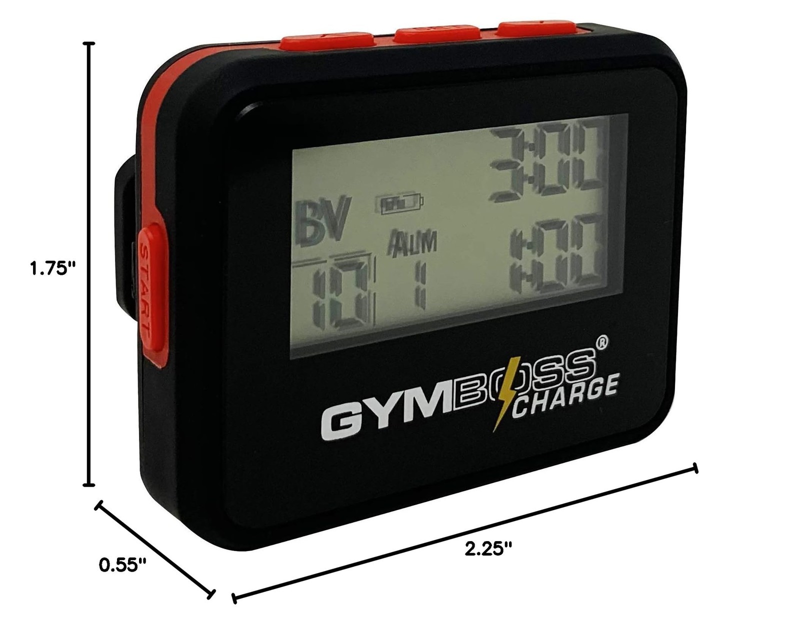Gymboss Charge Interval Timer and Stopwatch Black / Red