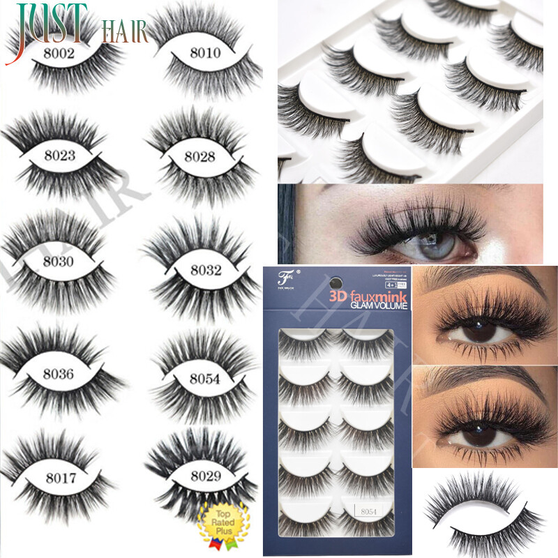 US 5 Pair Eyelashes 3D Mink False Lashes Natural Bushy Fake Eyelash Extensions