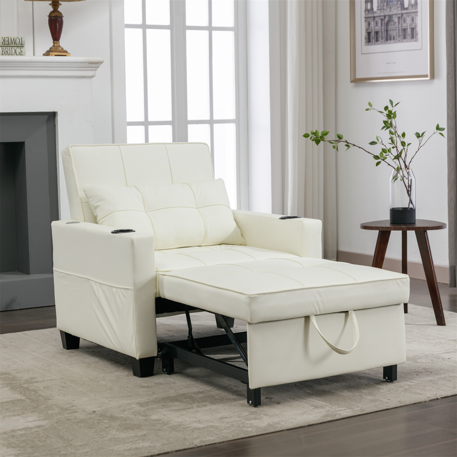 Convertible Sleeper Sofa Bed 3in1 Multi-Functional Folding Sofa Bed w/ USB Port
