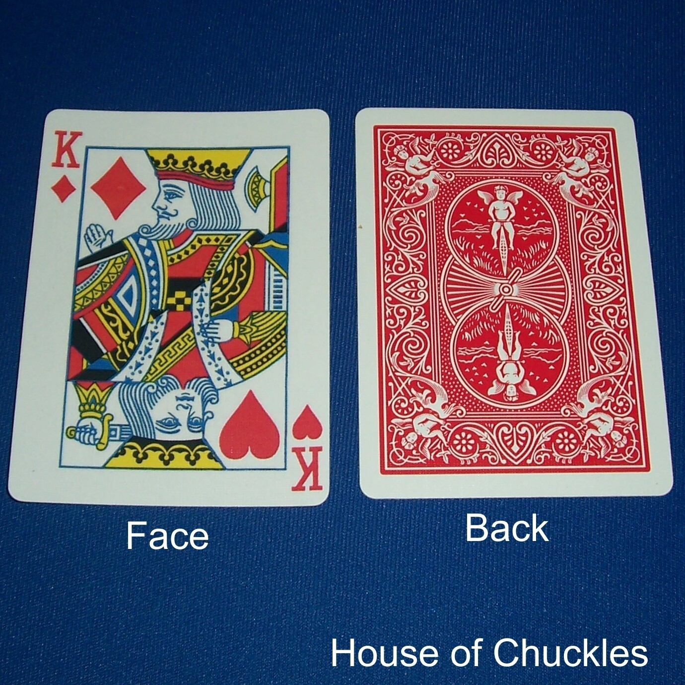 King of Diamonds / Hearts - Half & Half Diagonal, Bicycle Printed Gaff Card, Red