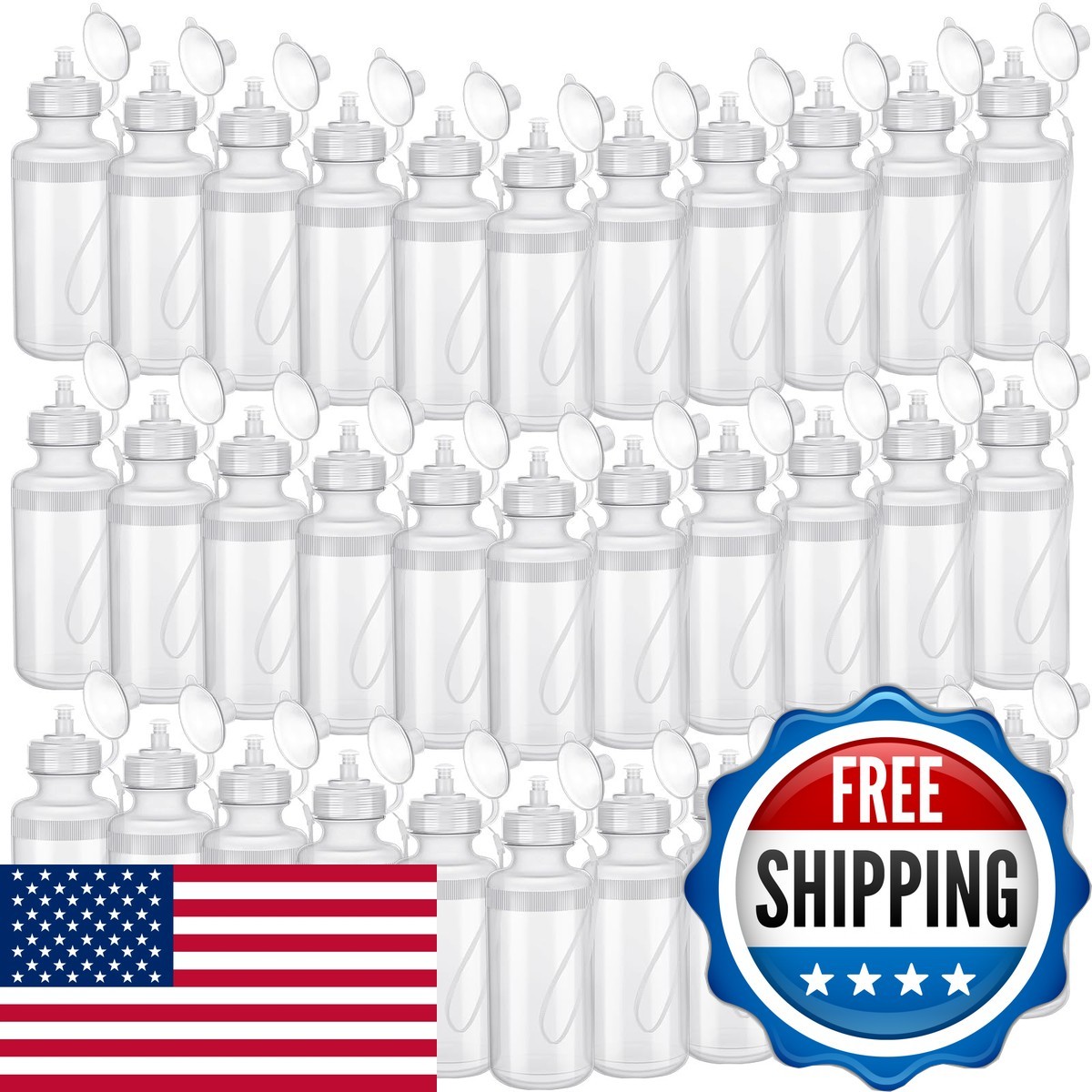 Ziliny 72 Pcs 20 oz Clear Water Bottles with Lanyards DIY Cups for Cycling