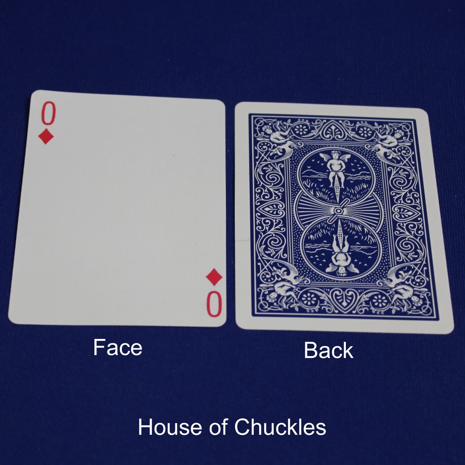 0 of Diamonds, Bicycle Printed Gaff Card, Blue