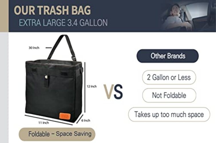 Car Trash Can Hanging for Headrest, Extra Large Waterproof Auto Garbage Pink