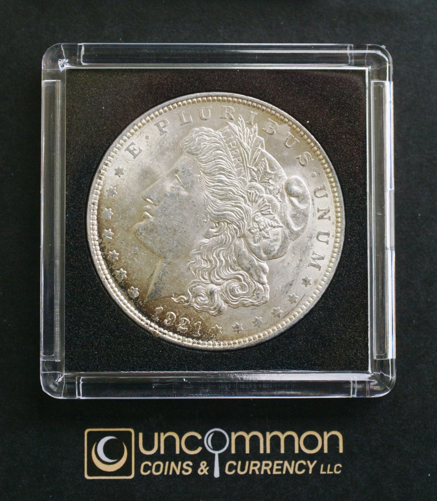 1921  Morgan Silver Dollar.   About Uncirculated.      (UCC-MSD-1921-0133R)