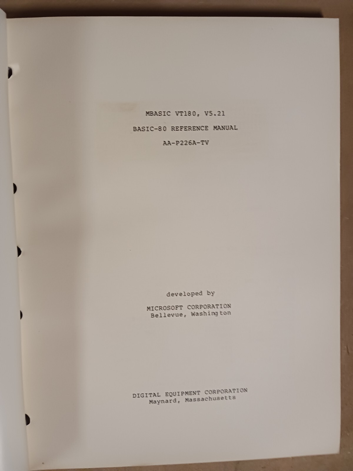 MBASIC VT180 V5.21: BASIC-80 Reference Manual, Getting Started with MBASIC VT180