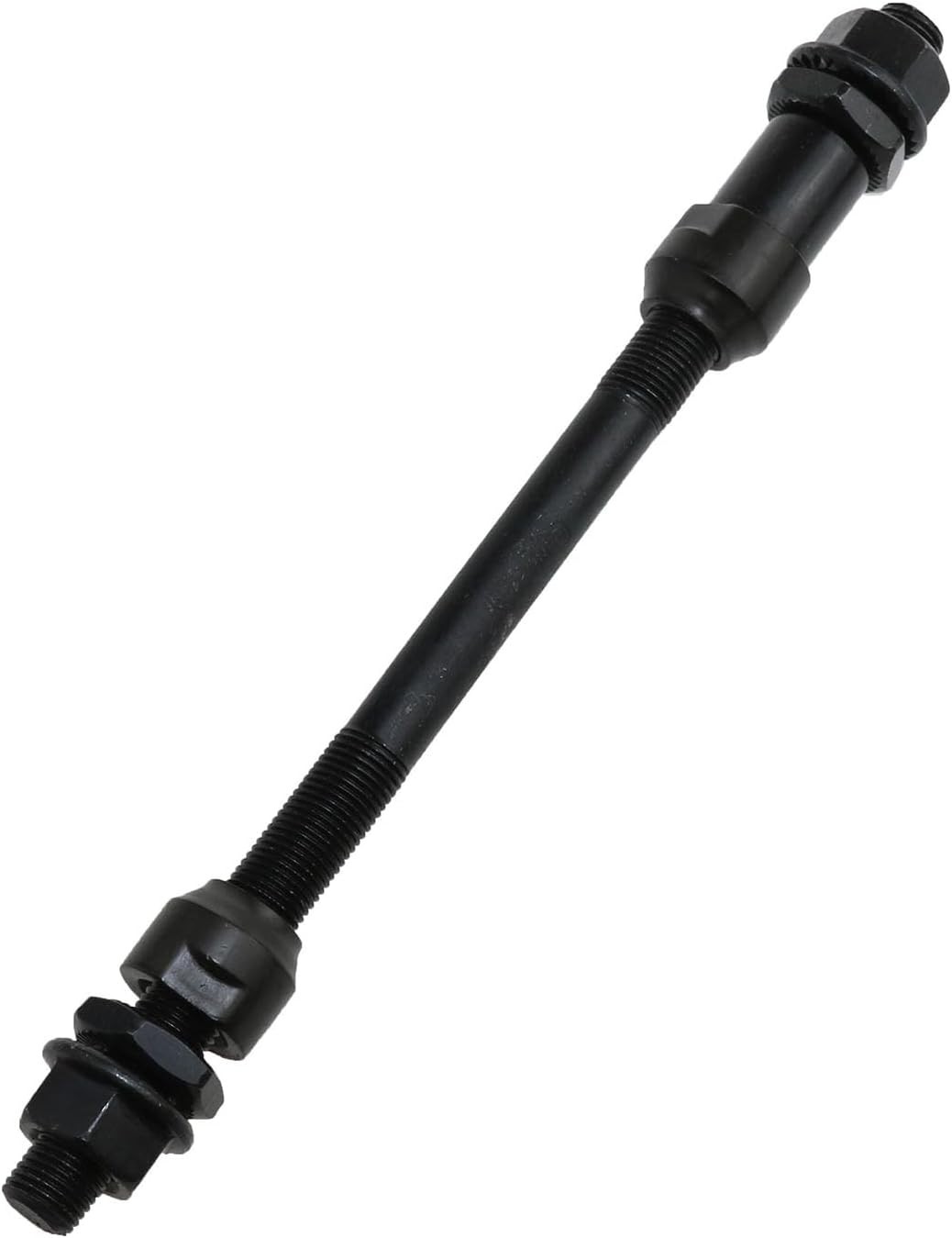 Bike Axle 190Mm Bicycle Multiple Speed Rear Hub Axle M10 Black 26TPI Wheel Cone