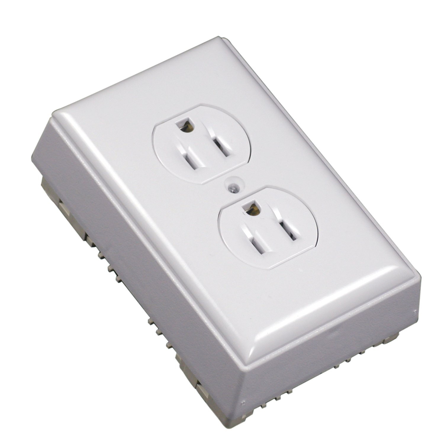 White Outlet Electric Box with Raceway for Surface Mount Wiring NMW2-D