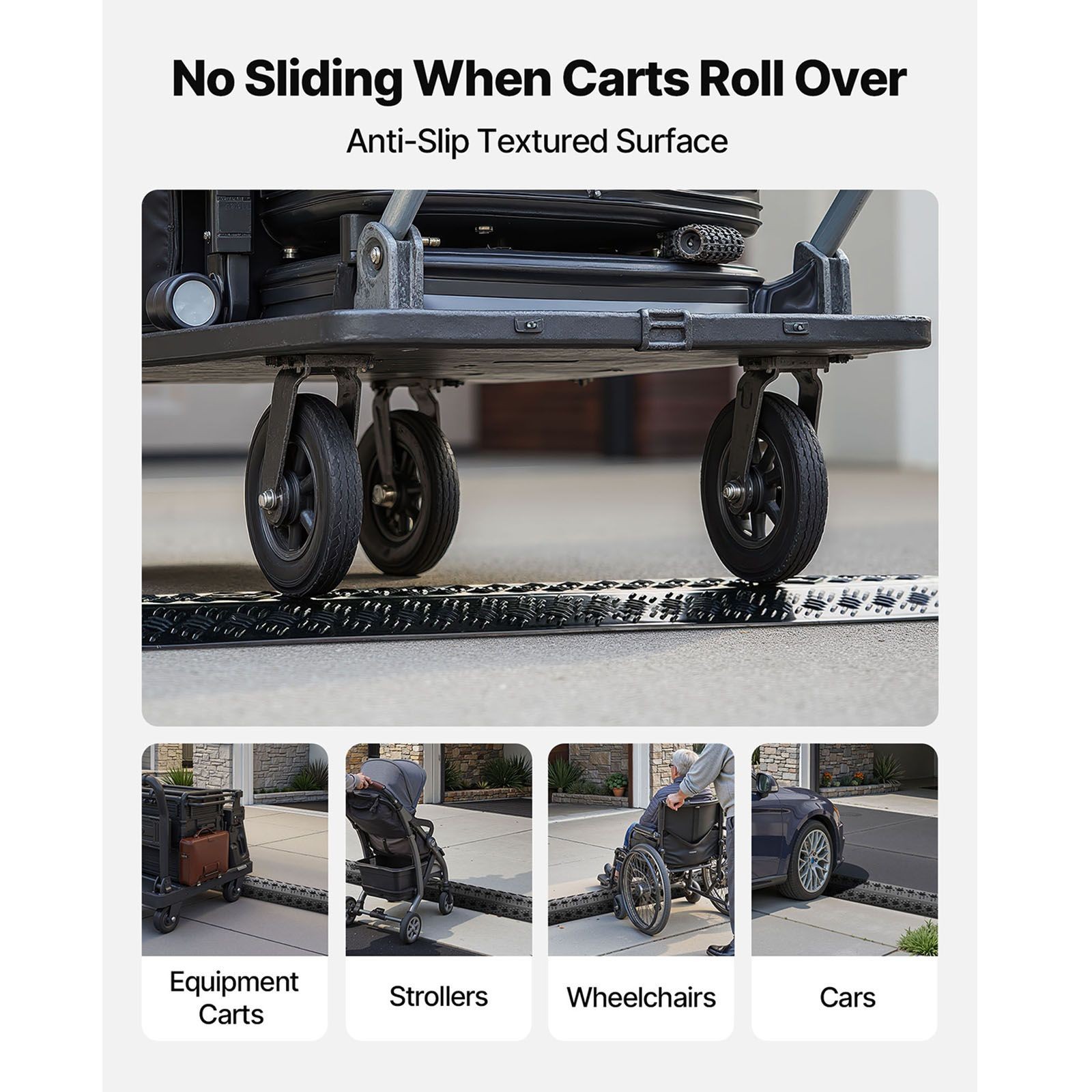 Heavy Duty Cable Protector Ramp, 500 lbs Axle Load, 3 Pack