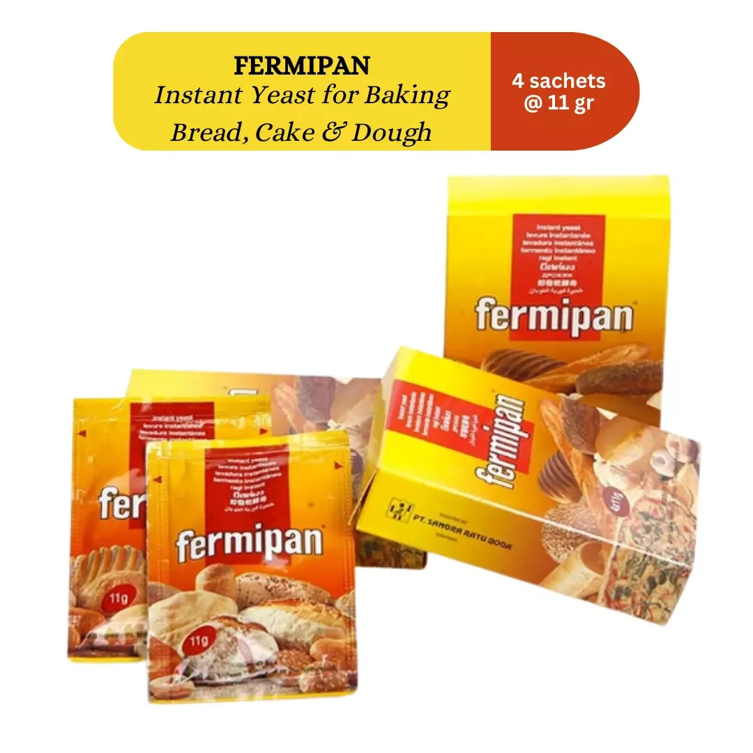 Fermipan Red Instant Dried Yeast For Fresh Baking Bakery Bread Bakers 4 sachets
