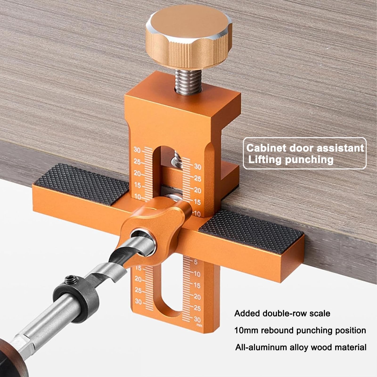 Cabinet Door Installation Jig 2in1 Mounting Tool 3 Drill Bits Orange