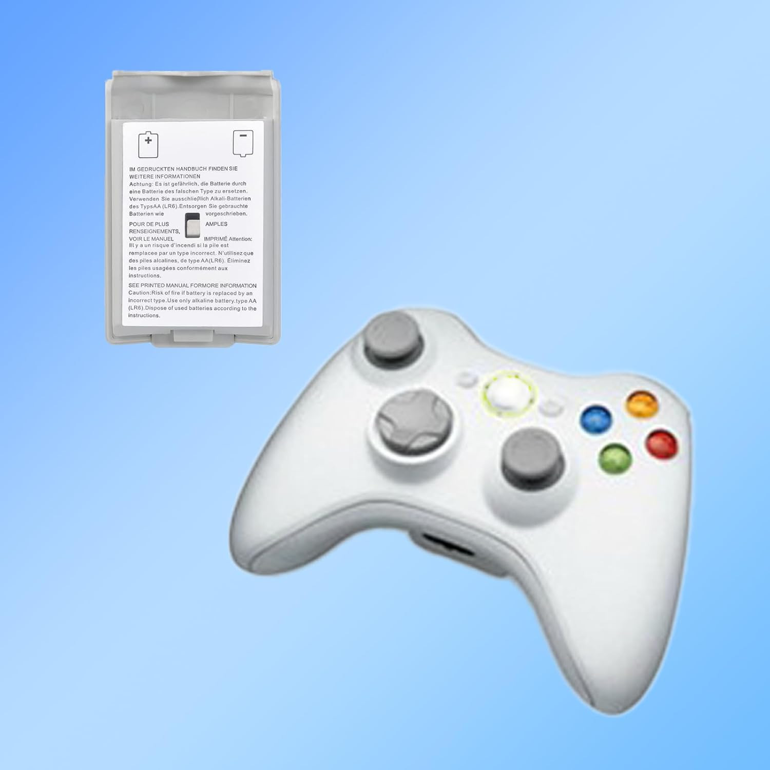 2 Pcs Battery Pack Cover for Xbox360 Wireless Controller, Replacement Battery...