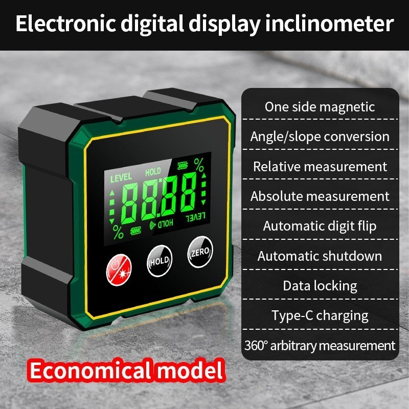 Magnetic Digital Angle Finder With Electronic Laser Protractor Inclinometer - US
