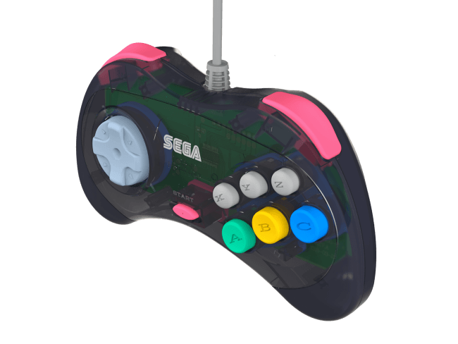 Retro-Bit Official Sega Saturn USB Controller Pad Model 2 USB Port Slate Grey