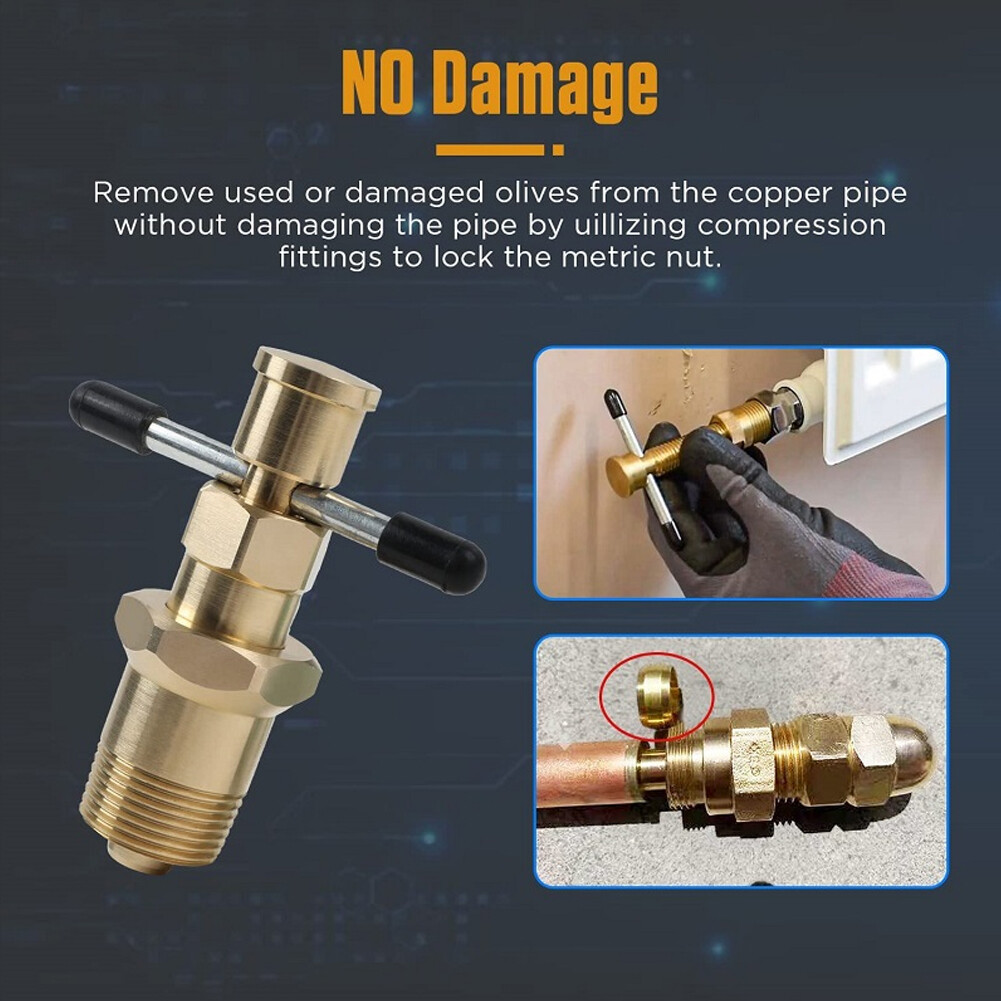 Brass Pipe Olive Remover Ferrule Puller Tool Copper Pipe Fittings 1/2'' & 3/4''
