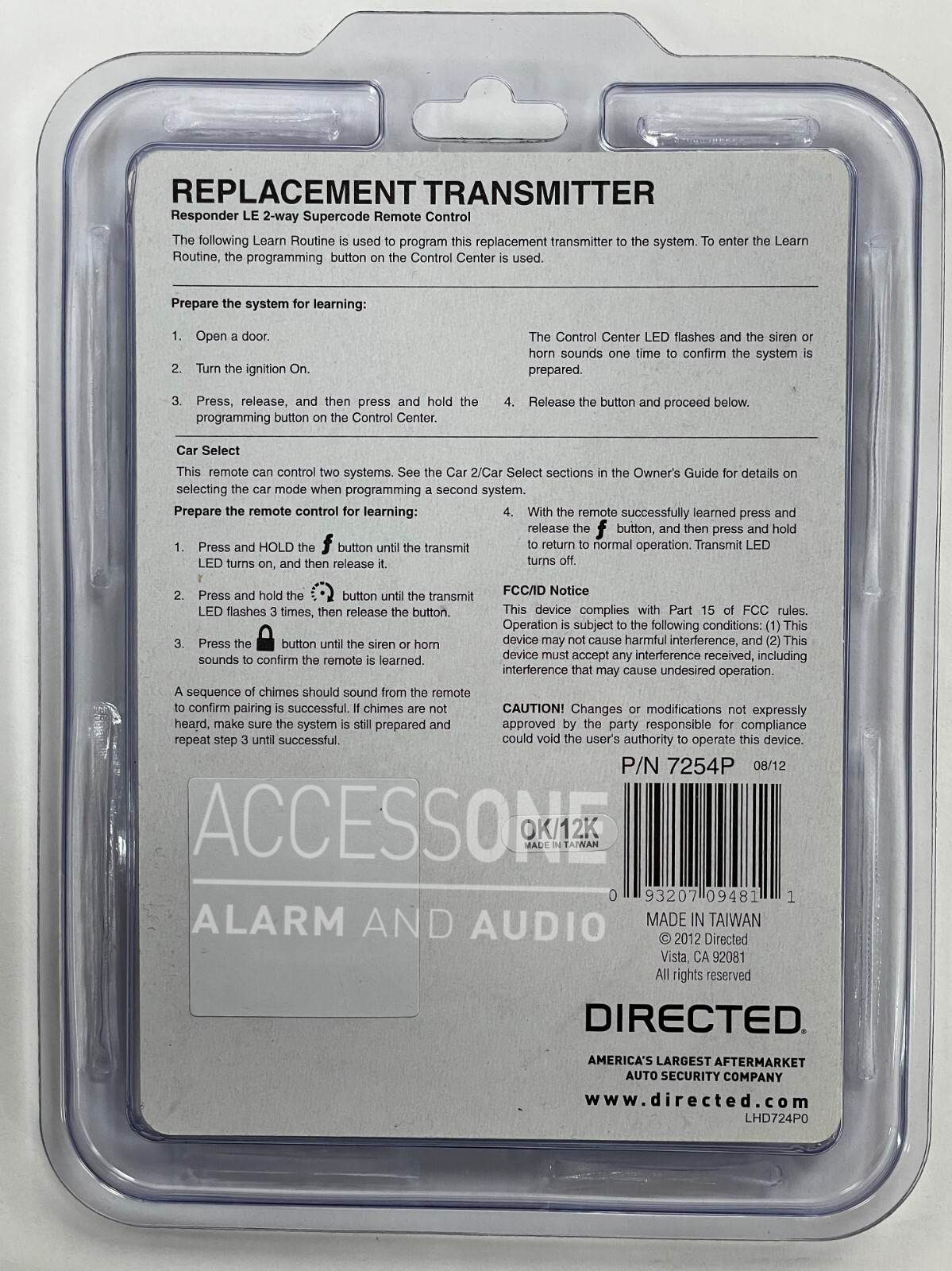 NEW Python 7254P 2-WAY LED Replacement Remote Control EZSDEI7251