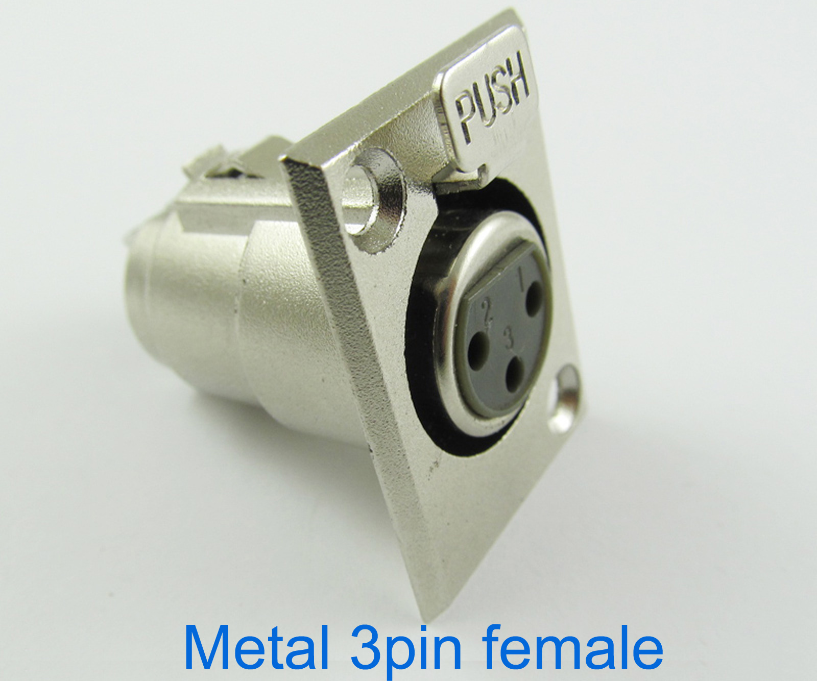 1pc Metal XLR 3Pin Female Panel Chassis Mount Socket Audio Microphone Connector