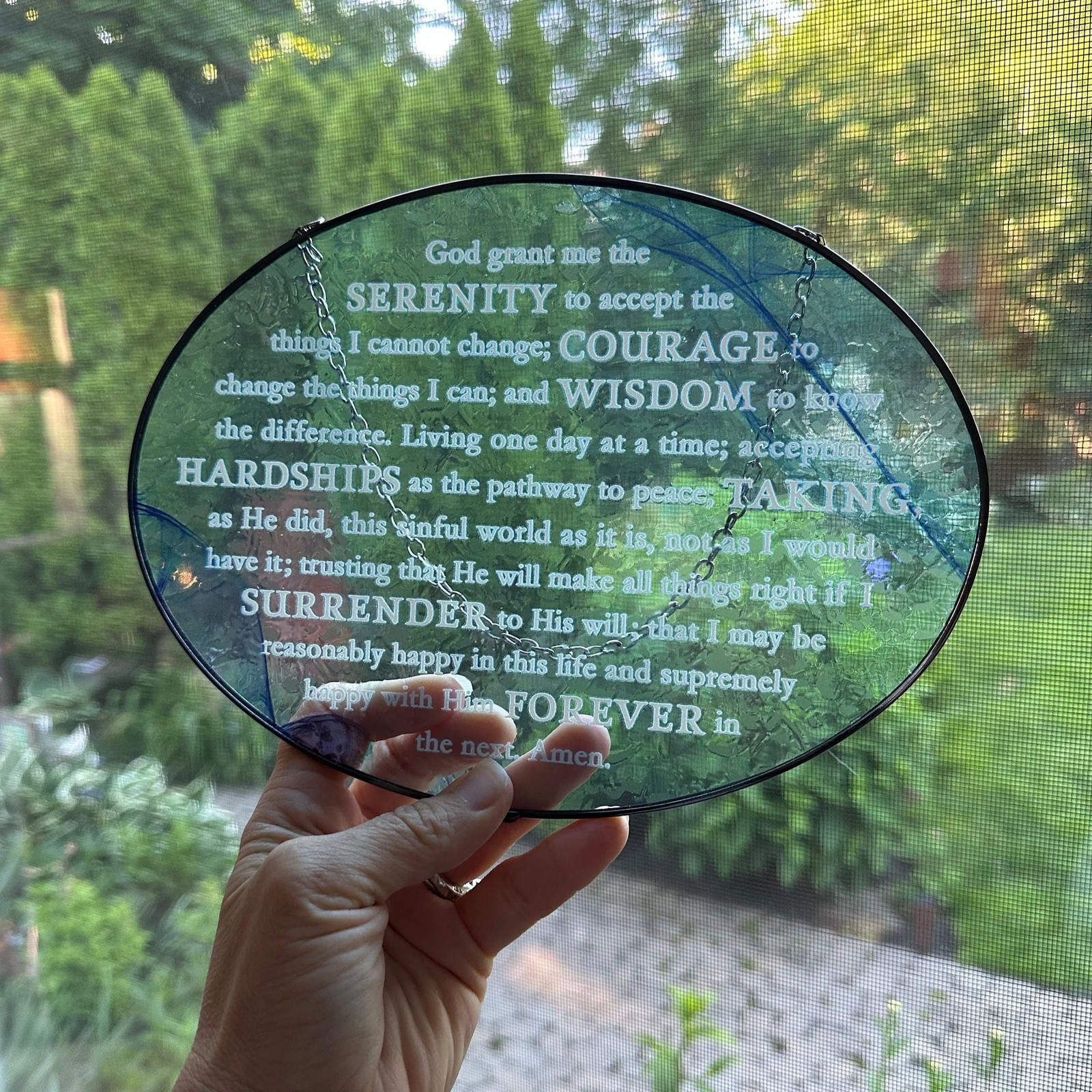 Serenity Prayer Suncatcher Recovery Gift
