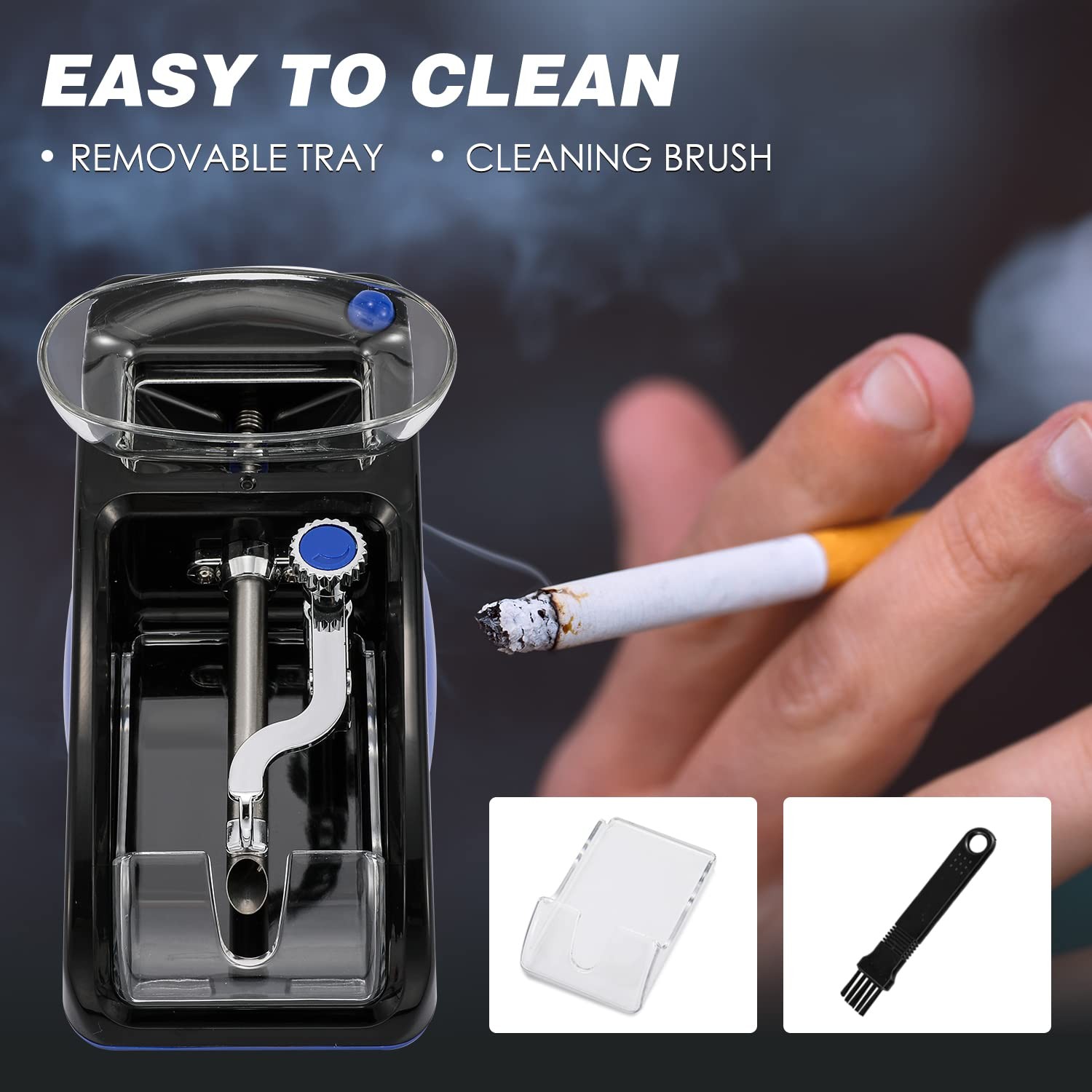 Cigarette Rolling Machine Automatic Electric Mini Tobacco Injector Blue