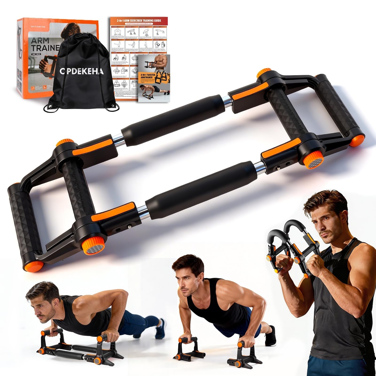 Twister Arm Trainer, 3 in 1 Adjustable Chest Trainer for Men with Poster & St...