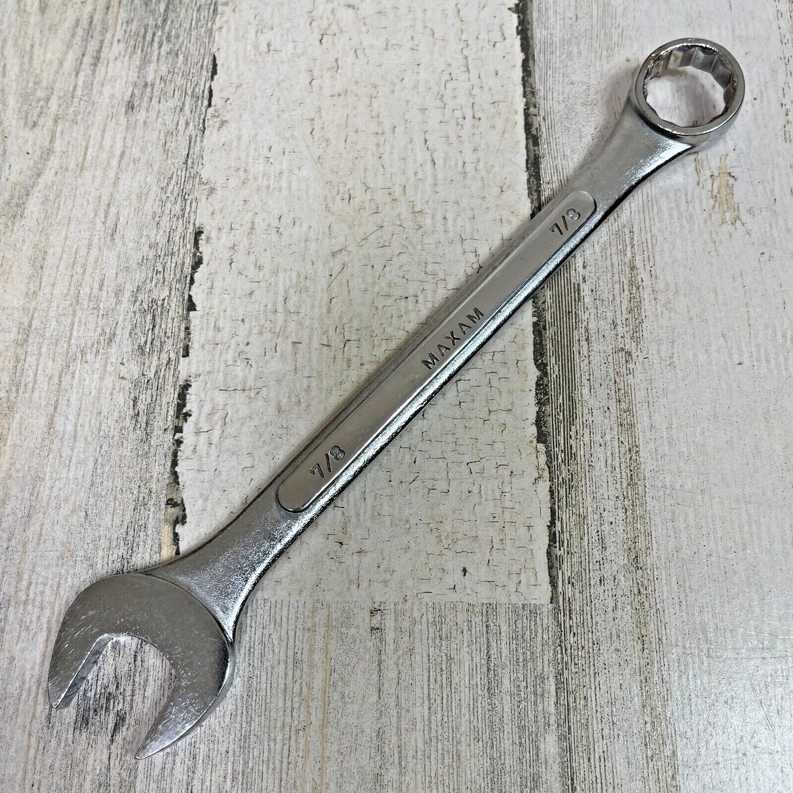 Vintage Maxam 7/8" Combination Wrench 12pt Drop Forged Taiwan