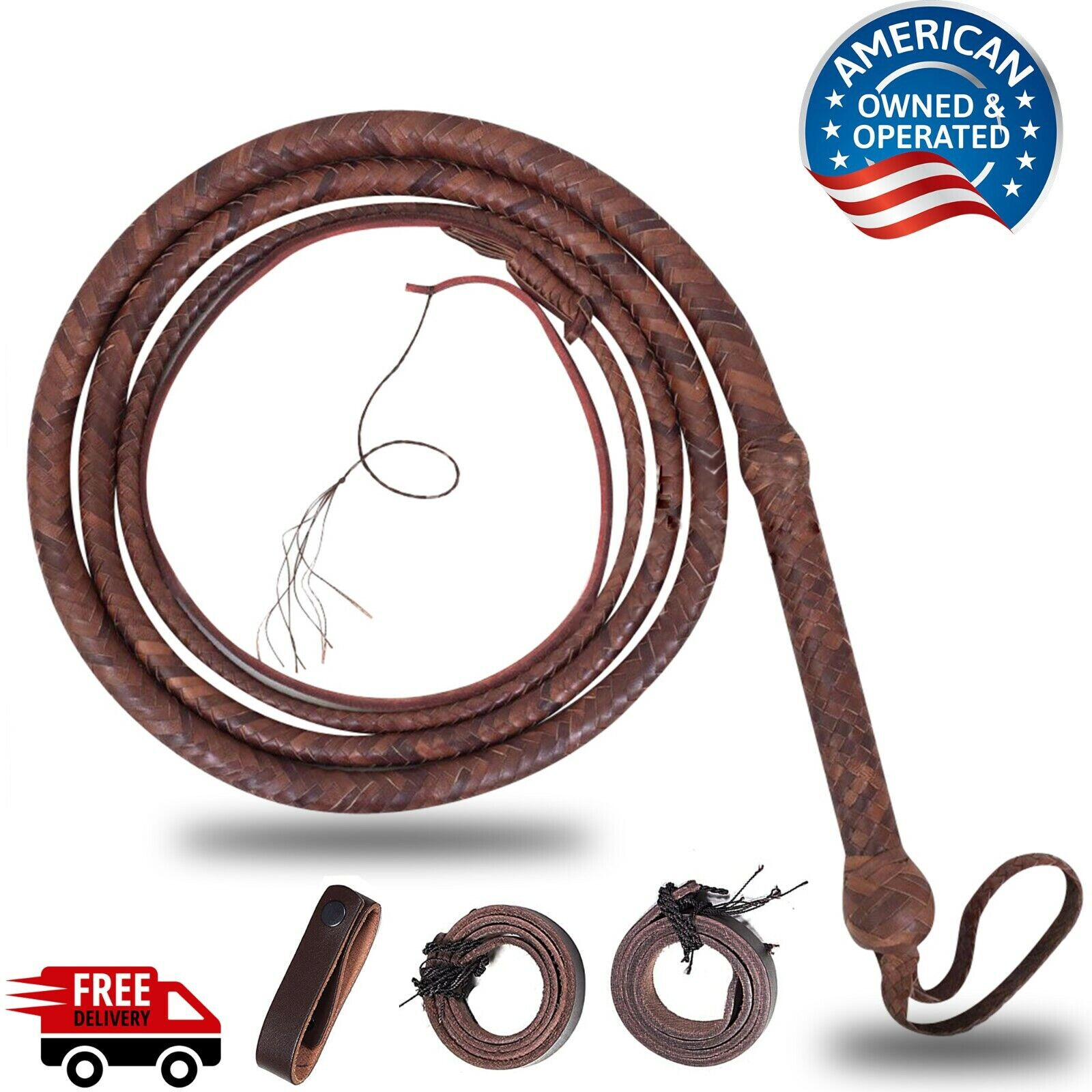 Handmade Genuine Leather Bullwhip 4–16 Feet| 16 Plait | Professional Costume