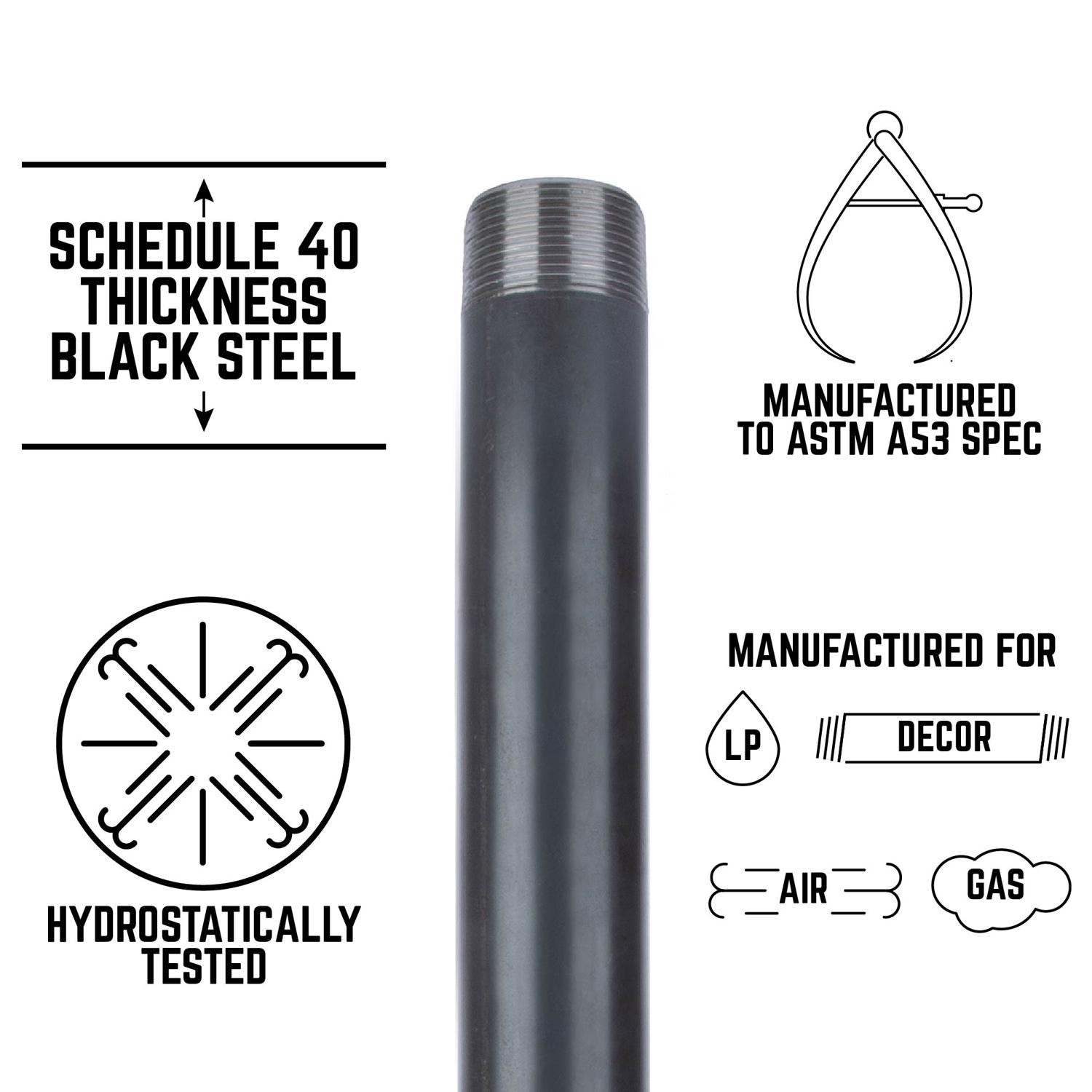 BK Products 586-030AH Malleable Galvanized Black Steel Nipple 1-1/4 MPT in.