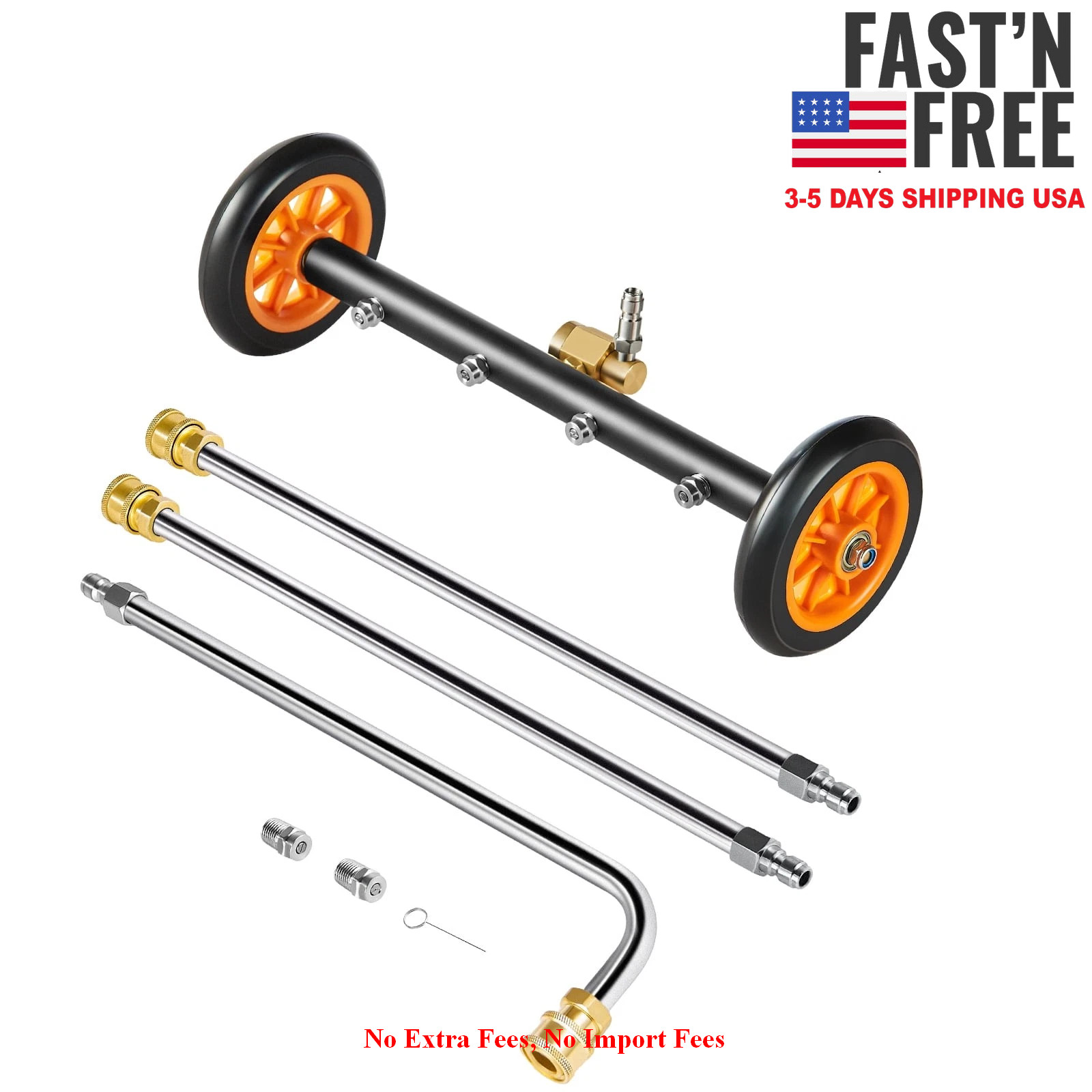16" Undercarriage Pressure Washer, Stainless Steel Pressure Surface Cleaner, NEW