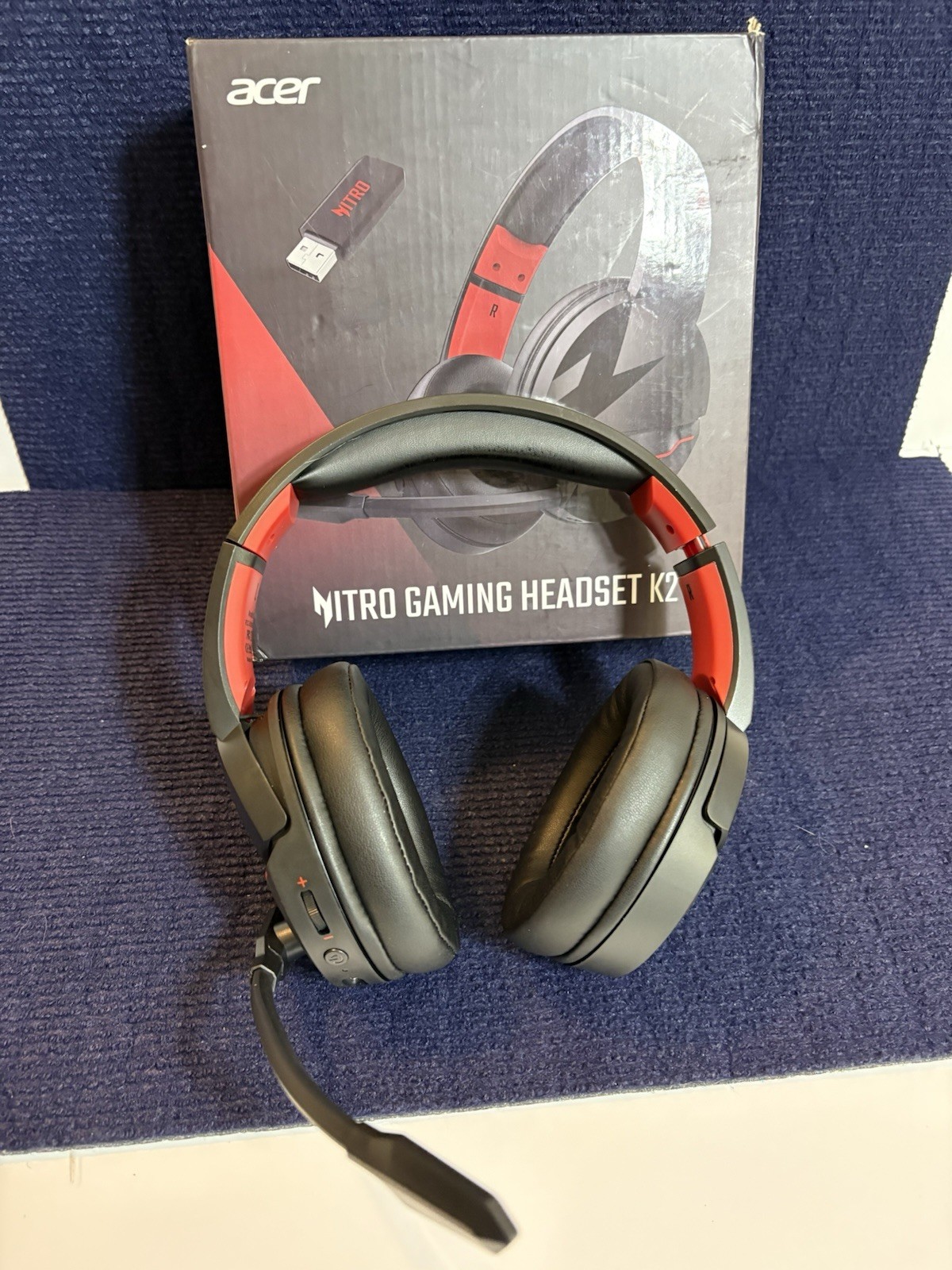 Acer Nitro Gaming Headset K2 Wireless Over-Ear Black/Red Bluetooth USB Dongle
