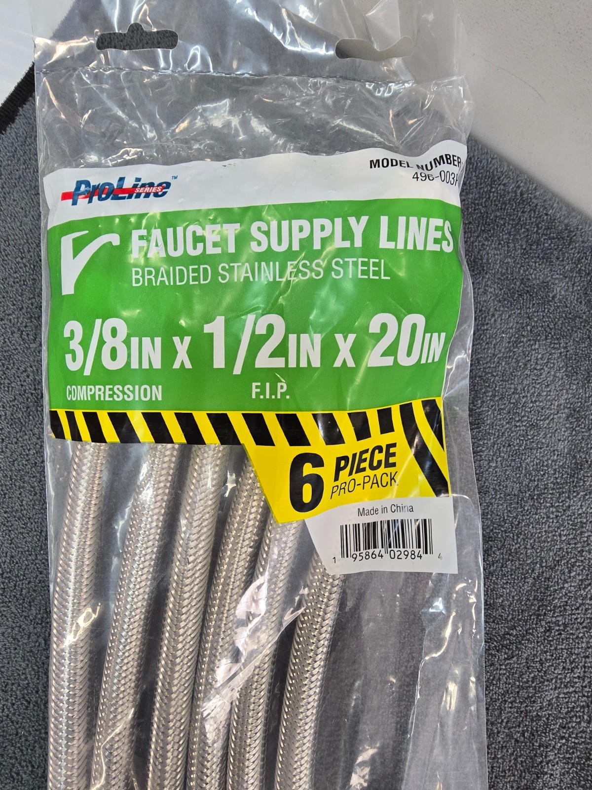 Proline 3/8 in. Compression x 1/2 in. FIP x 20 in. Stainless Steel Faucet Supply