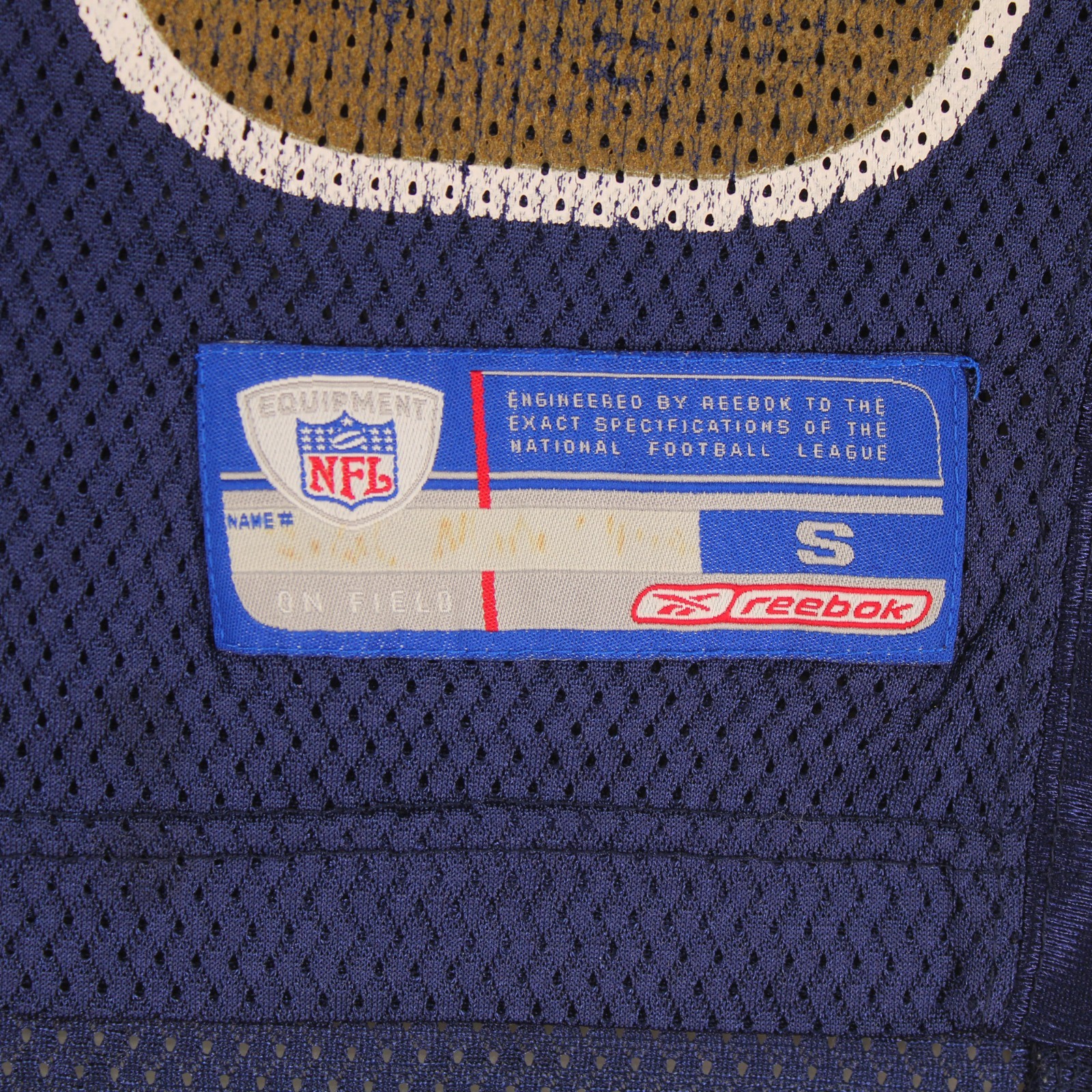 MARSHALL FAULK Vtg y2k St. Louis Rams Jersey REEBOK On Field Youth Small 8