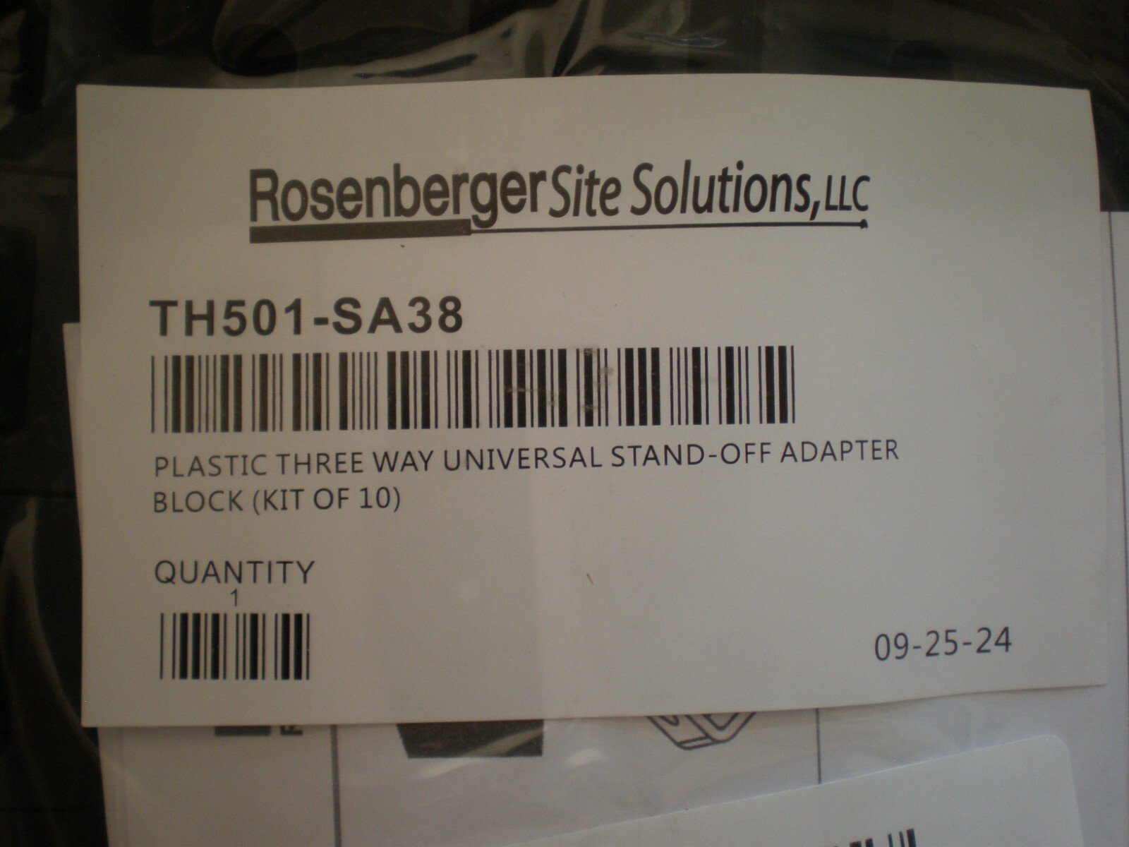 Rosenberger TH501-SA38 Plastic 3 way universal stand off adapter block Bag of 10