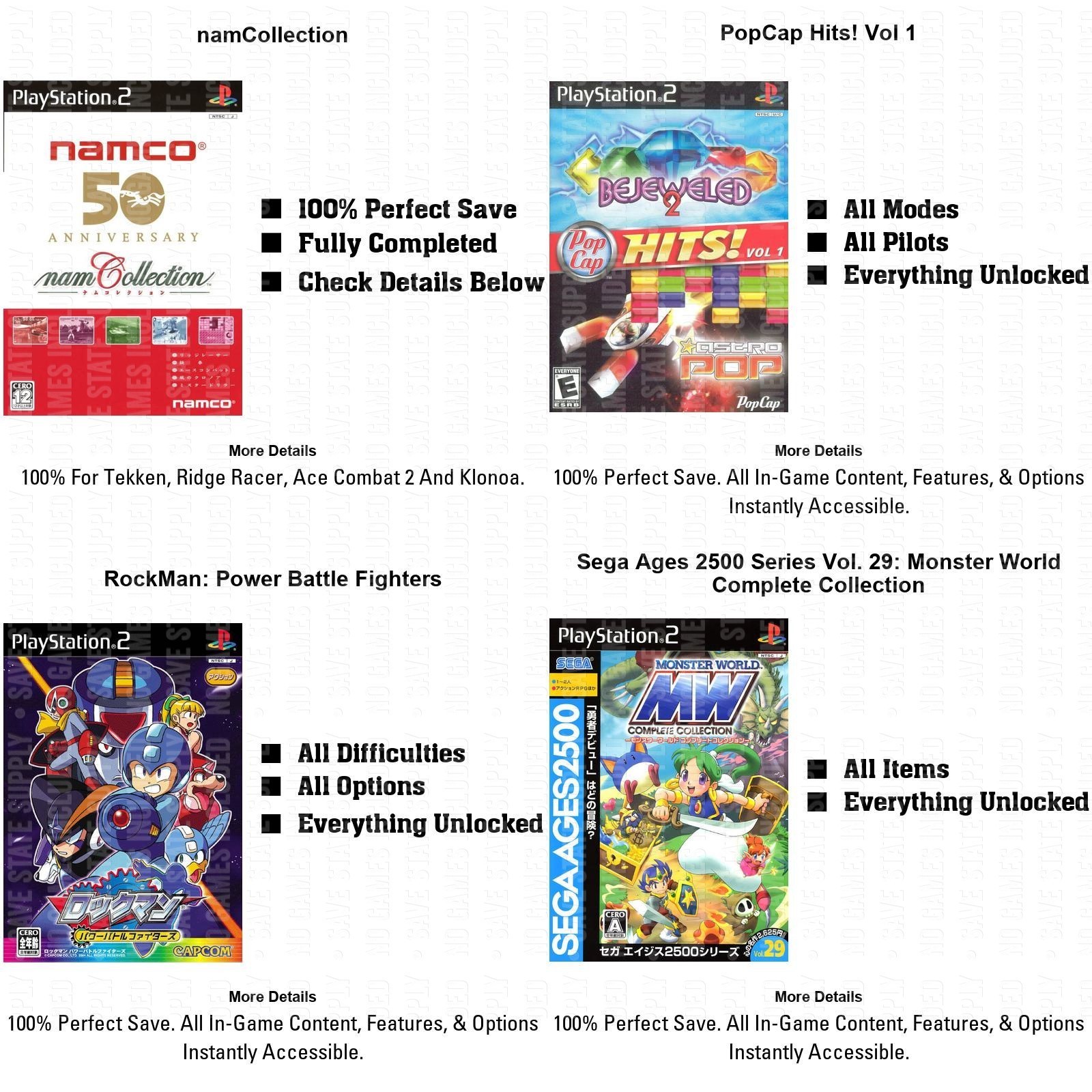 Atari Capcom Classics Mega Man Collection Metal Slug Midway Sega Namco SNK PS2 !