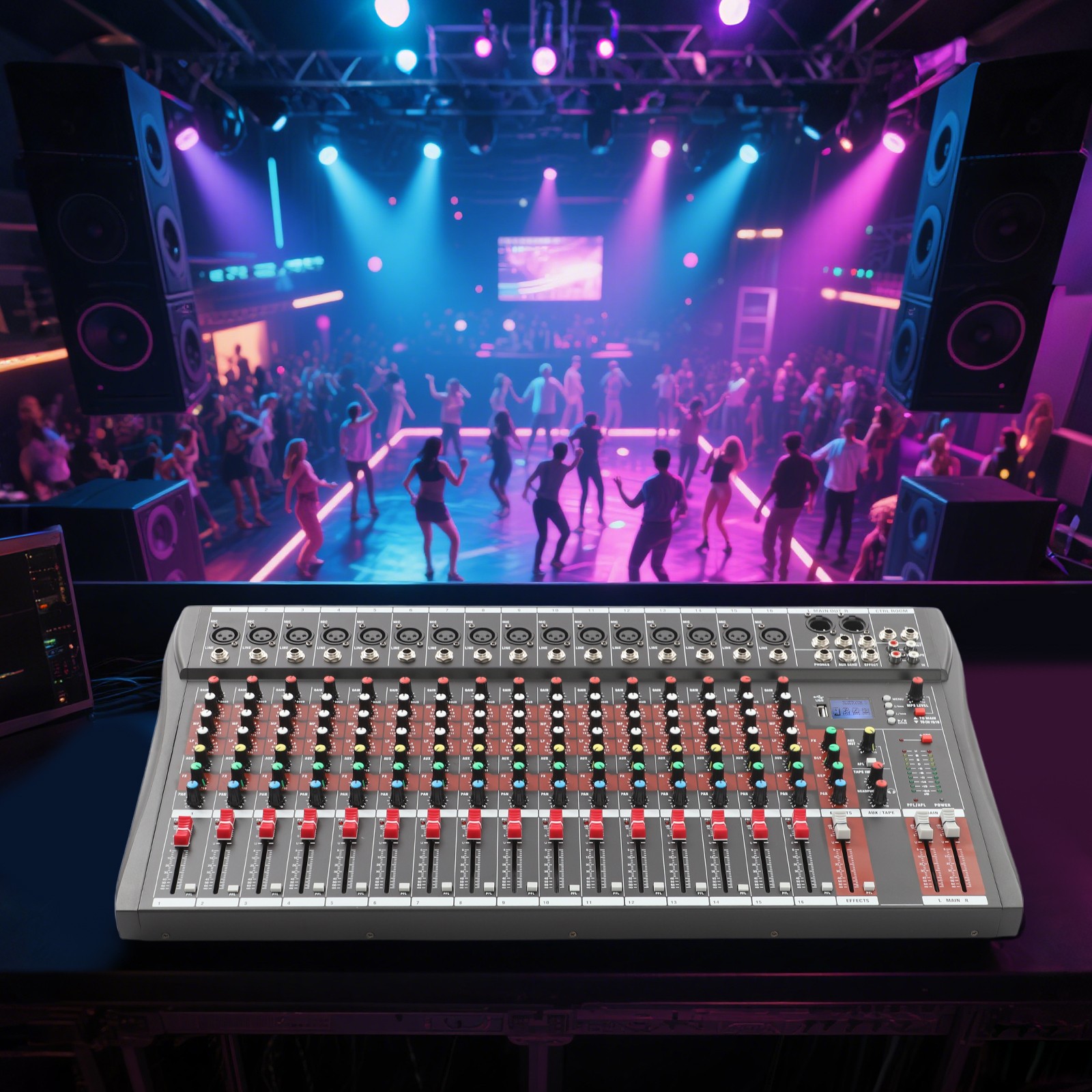 16 Channel Professional Powered Mixer Power Mixing  16 DSP USB NEW