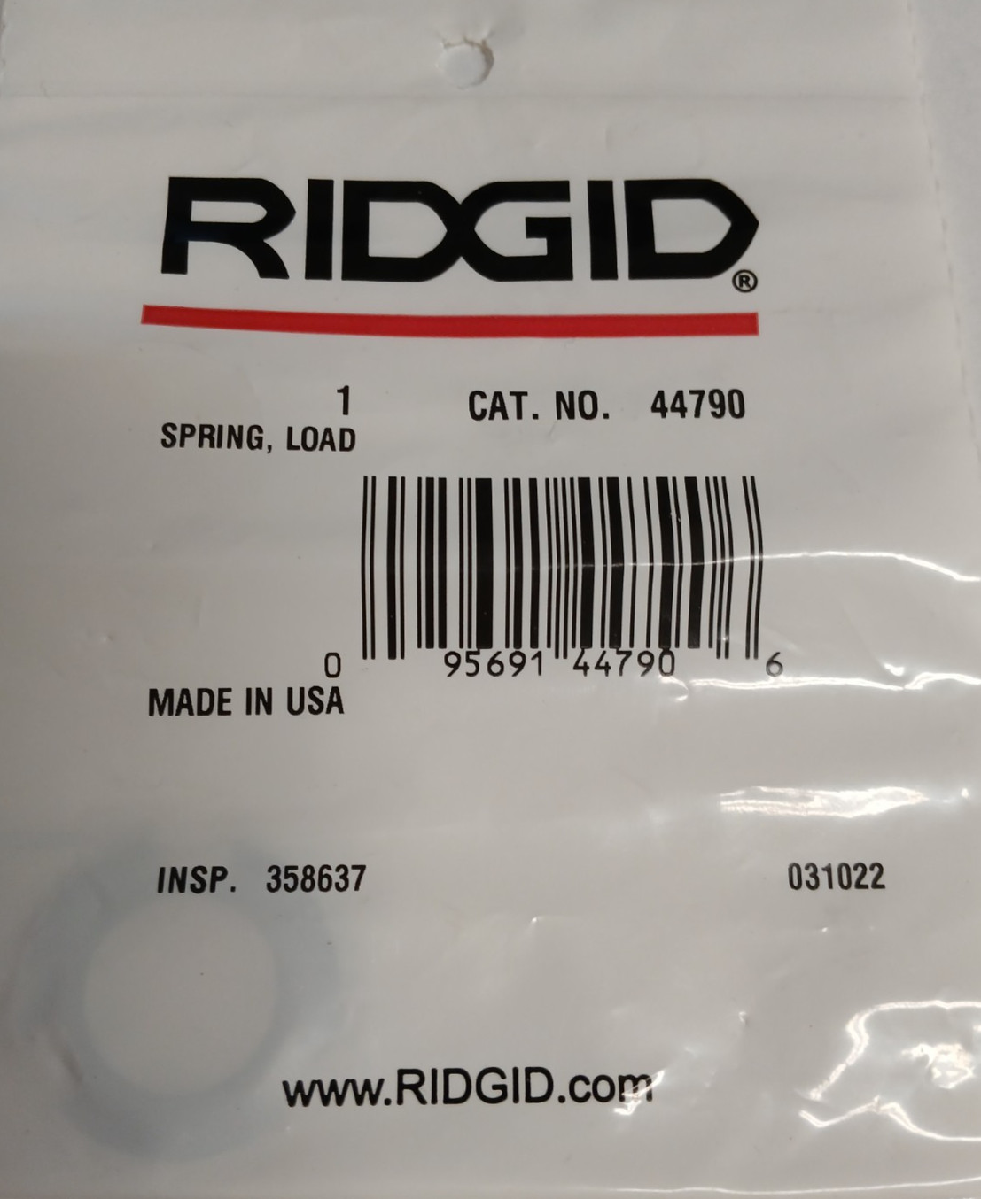 RIDGID 44790 LOAD SPRING